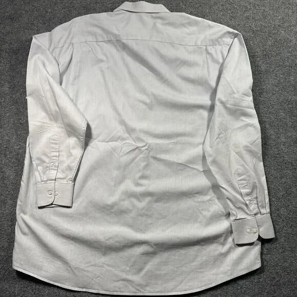 Big And Tall Rockabilly Western Wear Light Blue Striped Button Up - Picture 7 of 7